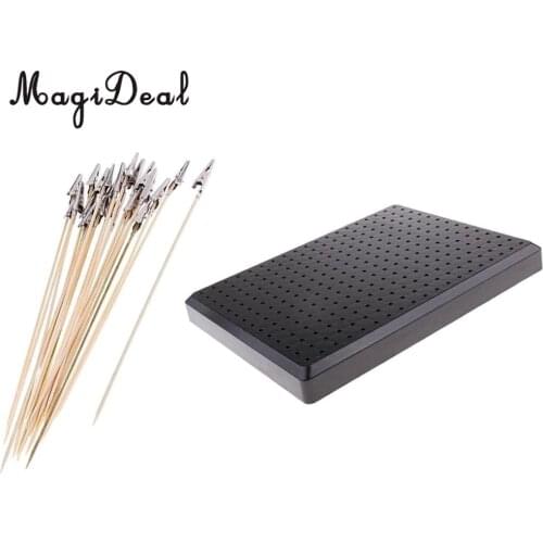 20x Modelers Color Paint Tool Supply Clip Sticks Bamboo 22cm with Holder Base Stand for Gundam