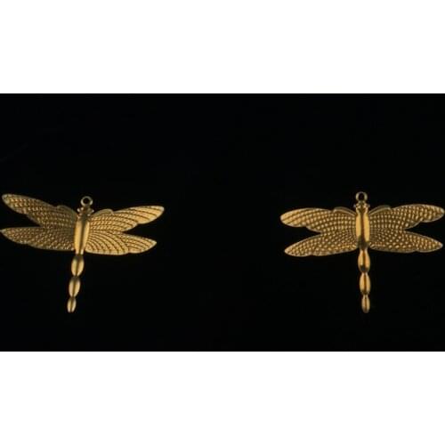 27.8*35.5mm Brass solid single pendant, curved cute dragonfly pendant, DIY fashion jewelry accessories