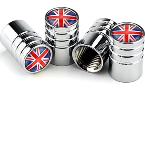 4pcs Alloy Car Wheel Tire Valve Stem Air Caps UK England Flag Tyre Valve Dust Caps For Seat Ibiza FR Leon Arona VW Accessories