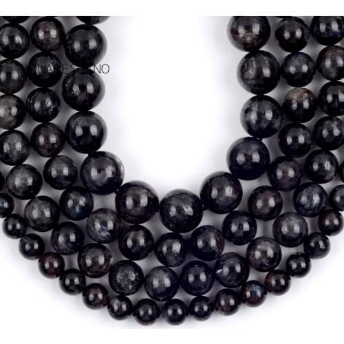 6/8/10mm Natural Black Hypersthene Round Stone Beads For Jewelry Making DIY Needlework Bracelet Necklace Charms Crafts Wholesale