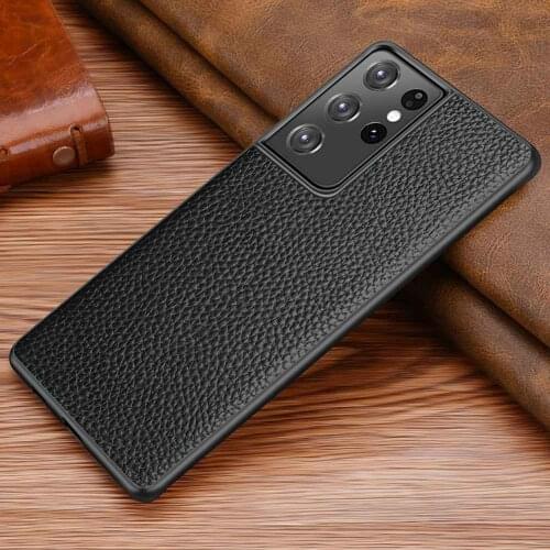 Genuine Leather Case For Samsung Galaxy S21 Ultra Case For S21 Plus Cover Anti Knock Coque For Samsung S21 Cases Phone Fundas