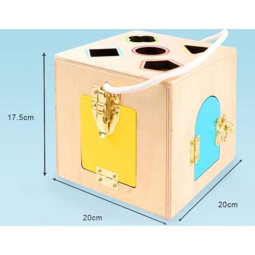 Wooden Lock Box 4 Different Locks Mechanisms Puzzle Game Matching Game