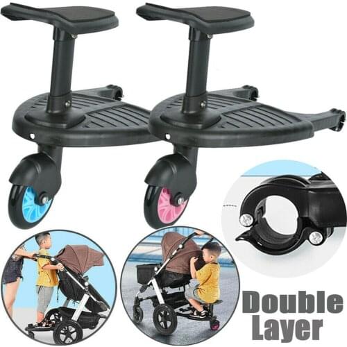 Kids Buggy Wheel Board Stroller Step Stand Ride On Boards Plate Detachable Seat