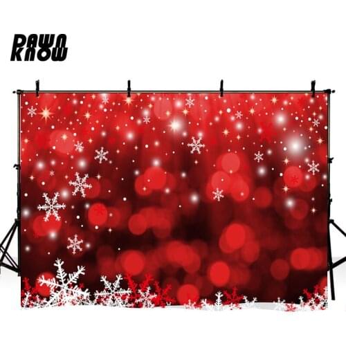 DAWNKNOW Snowflake Photography Background Red Sparkle Merry Christmas Photo Shoot Backdrops For Children Photocall lv1026