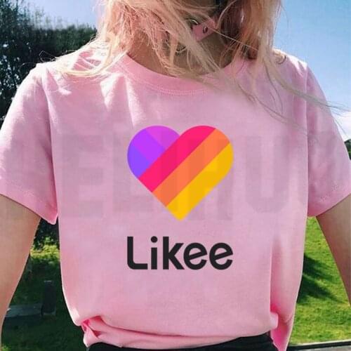 HELIHUO Likee T Shirt Women Pink Tees Tshirt Oversize Childrens LIKEE Tees Russia Style Kids Streetwear Short Sleeve T Shirts