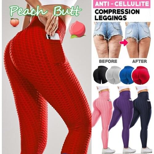 KIWI RATA High Waist Butt Lifting Anti Cellulite Workout Leggings for Women Yoga Pants Tummy Control Booty Leggings Tight