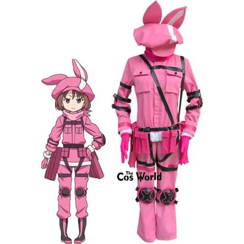 Alternative Gun Gale Online Kohiruimaki Karen Llenn Coat Pants Uniform Outfit Anime Cosplay Costumes