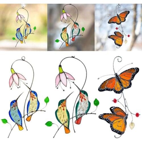 Markakanvas Blue Parrot Bird Glass Colored Glass 22x8cm