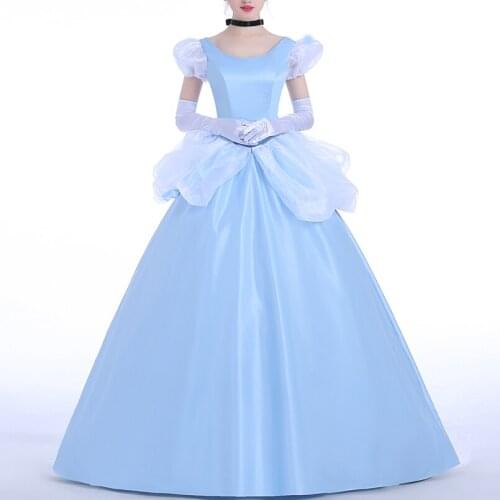 Fancy Halloween Cosplay Cinderella Costume Adult Women Princess Dress Carnival Christmas Ball Gown For Girls