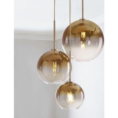 Nordic minimalist chandelier milk tea restaurant bar clothing store lights personality bedside glass chandelier LB12137