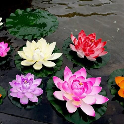 Wholesale 2Pcs/lot Fresh Artificial Flowers Lotus Real Touch Flowers For DIY Handmade Wedding Party Or Birthday Home Decorations