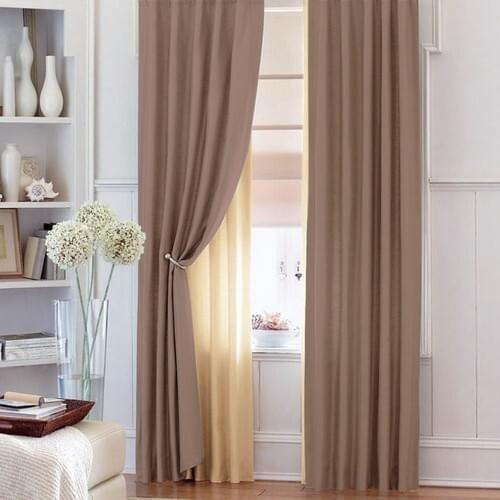 Nature Curtain Pleated Backdrop Curtain-A. Coffee Together with 80x260 cm-Crystal Renso