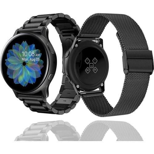 For Samsung Galaxy Watch Active 2 40/44MM Band 20MM Bracelet Wrist Strap Stainless Steel Metal For Galaxy 42MM Gear Sport Correa