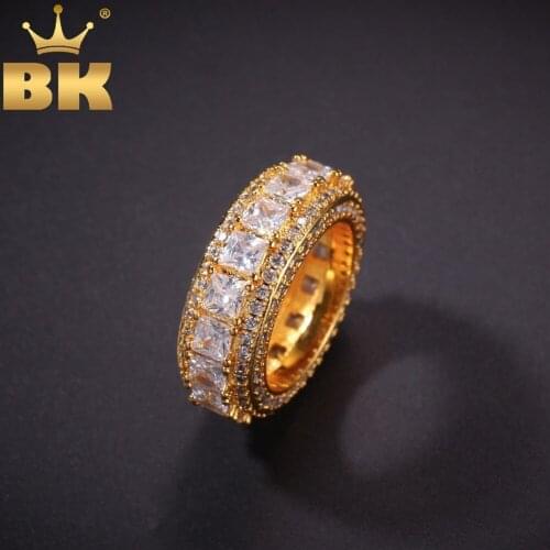 Luxury Micro Party Rings For Men Women Bling Bling Fashion Hiphop Ring Gold/White Gold Color Cubic Zirconia Jewelry