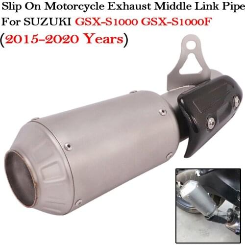 Slip On Motorcycle Exhaust Middle Link Pipe Modified Escape Moto Muffler For SUZUKI GSXS GSX-S1000 GSX-S1000F 2015-2020 Years