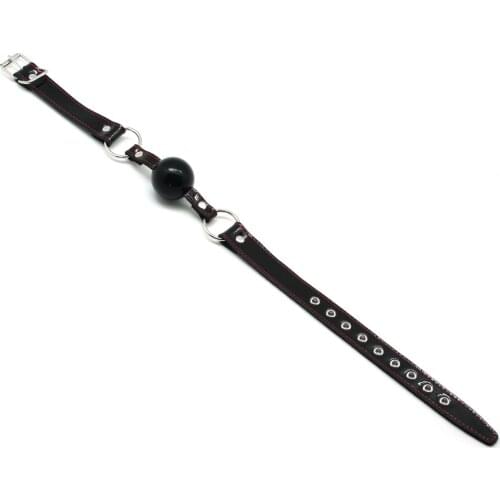 Smspade New Genuine Leather ball gag,45mm solid rubber ball Gag, mouth Harness Plug for couples have sex,mouth gagged toy