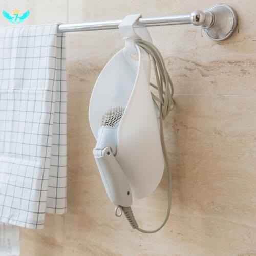Hair Washroom Storage Rack Wall Hanging Easy To Install No Need To Drill Holes For Bathroom DWH5 Dryer Holder Wall-mounted