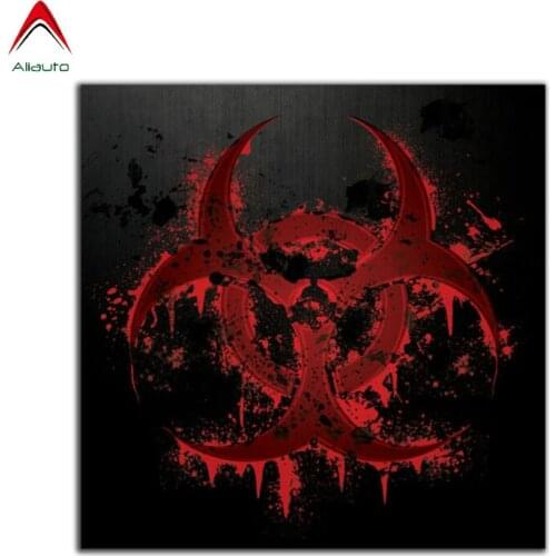 Aliauto Reflective Car Sticker Bloody Biohazard Decorative and Creative Cover Scratch Sun Creen Accessories PVC Decal,13cm*13cm