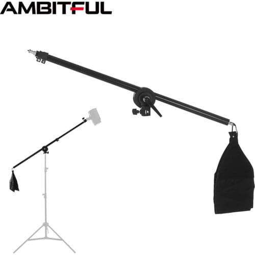 75-140cm 30"-55" Studio Photo Telescopic Boom Arm Camera Cross Arm Bracket with Sandbag for Studio Flash/ Speedlite