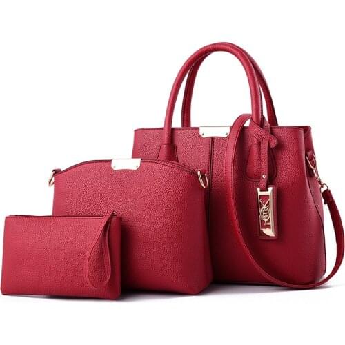 Women Handbag Luxury Handbags Women Designer PU Leather Bag for Ladies Composite Bag Hand Bag Big Casual Tote Shoulder Set Bag