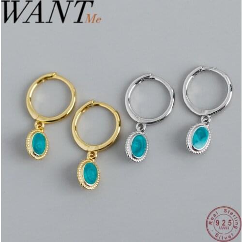 WANTME New Luxury Round Green Zircon Stud Earrings for women Real 100% 925 Sterling Silver Princess Wedding Jewelry Gift 2020