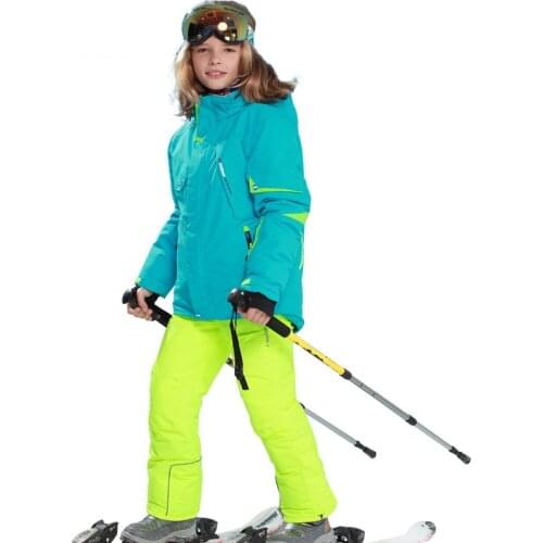 Winter Childrens Skiing Suit Girl Windproof Ski Jacket + Snow Pants Boy Outdoor Waterproof Ski Sets Warm Sportswear