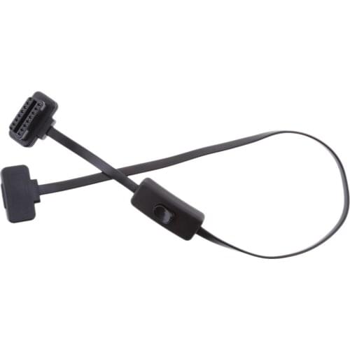 1 Pcs 16 Pin Male to Female With Switch OBD2 Cord Extension Cable Adapter Connector On/Off