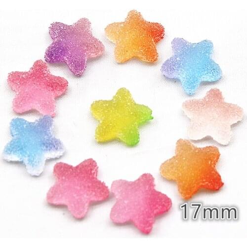 10pcs Fake Candy Resin Cabochon Flatback Gradiente star Shape Simulation Miniature Food Art Supply Decoden Charm DIY craft
