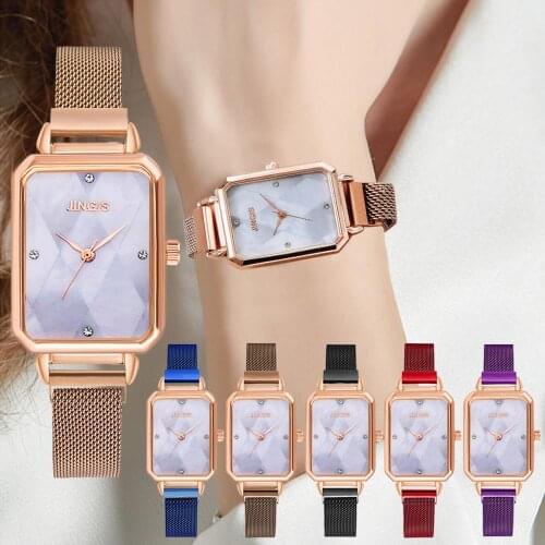 Women Square For Watch Luxury Ladies Quartz Magnet Buckle Gradient Color Watches Relogio Feminino Gift Clocks Dress Orologio