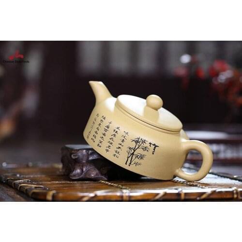 Handmade Yixing Teapot 260cc Purple Clay Zisha Pot Jinglan Tea Pot Duan Clay