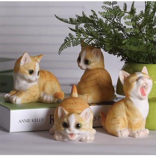 Cat Home Furnishing Ornaments Creative Gift Lovely Animal Resin Crafts Decoration home decor Miniature Fairy Garden Decorations