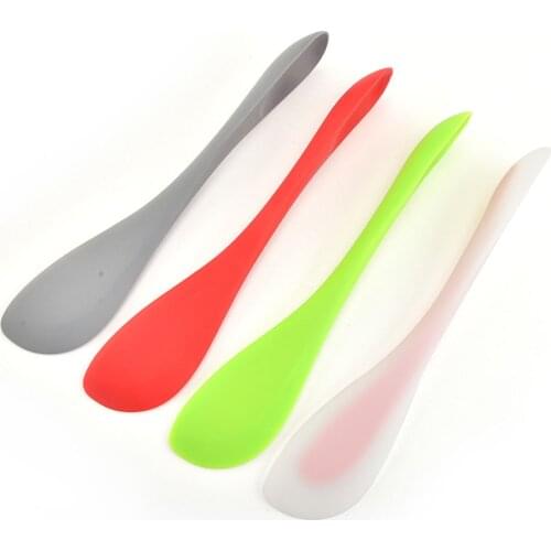 Dual Sided Silicone Non-stick Spatula Scraper Spoon Heat-resistant Cake Cream Spoon for Kitchen Baking Stirring Mixing Tool