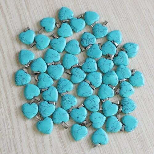 Fubaoying Turquoises Sets Bohemian Earring 30pcs Heart Necklace Pendants Women Charms For Jewelry Making