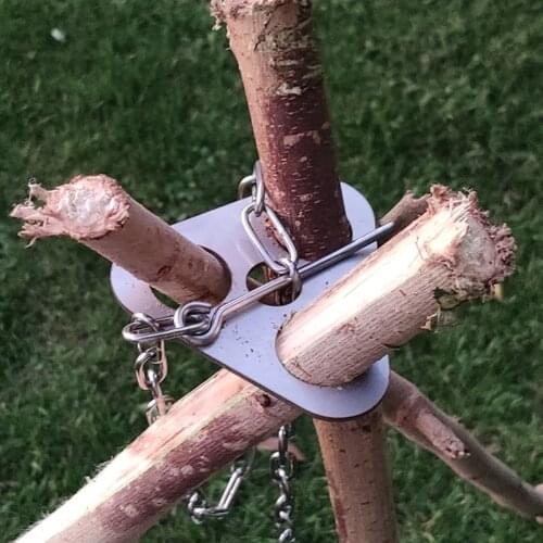 Holaroom Detachable Bonfire Rack Outdoor Picnic Hanging Holder Grill Hanging Pot Stand Set Stainless Steel Rack Barbecue Tool