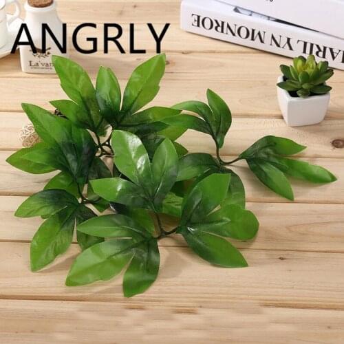 ANGRLY 20pcs/lot Artificial Flower False Green Leaf Peony Christmas Tree Wedding Invitations Home Decoration Accessories Party