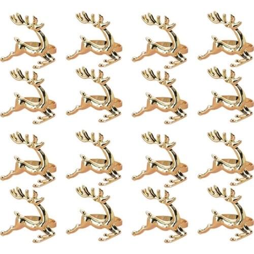 Napkin Rings 16Pcs Elk Chic Napkin Rings for Place Settings Wedding Receptions Christmas Thanksgiving and Home Kitchen