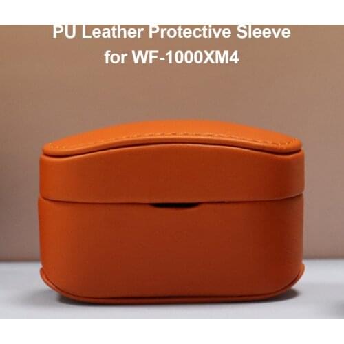 Leather Case Cover for SONY WF-1000XM4 Earbuds Charging Case DurableLeather Protective Case Earphone Cover Protector Sleeve
