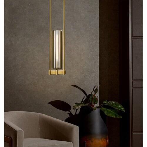 Creative design of luxury glass chandelier living room decorative lamps Modern minimalist bedroom bedside copper light