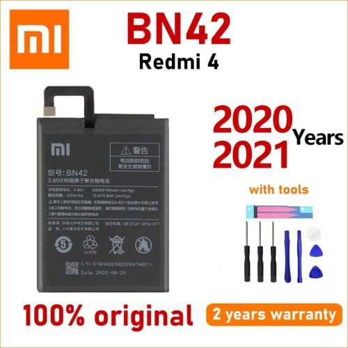 Xiao Mi New 100% Original BN42 4000mAh For Xiaomi Redmi Hongmi 4 Redmi4 Mobile Phone Batteries Batteria With Gift Tools