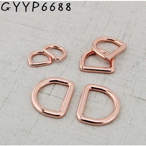 10mm 13mm 15 19mm 25mm 30mm Rose gold bags' polished nickel inside bags metal accessory alloy round welded d ring DIY Bag Parts