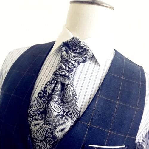 L Mens male man fashion Mens Bow Tie Groom with White Black silk Tie Dinner Dinner Suit Wedding English