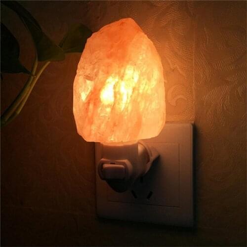 EU/US/UK/AU plug Salt Lamp Mini Natural Himalayan Salt Lamp Crystal Hand Carved Cordless Night Light with Wall Plug for Bedroom