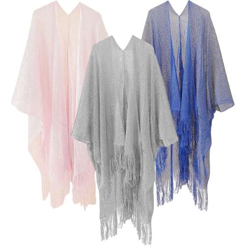 Fashion Women Chiffon Kimono Cardigan Open Front Holiday Loose Casual Thin Blouse Tops Beachwear Cover Ups