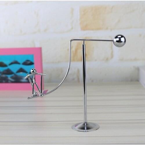 Creative gift 3D Fun Rotate small Kinetic Art ski tumbler Lover Perpetual Motion Dynamic Balancing Instrument Home Decor Desk
