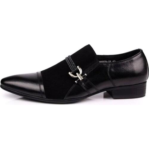 2020 New Mens Shoes Genuine Suede Leather Black Business Work Italian Fashion Male Shoes Slip On Wedding Dress Zapatos Footwear
