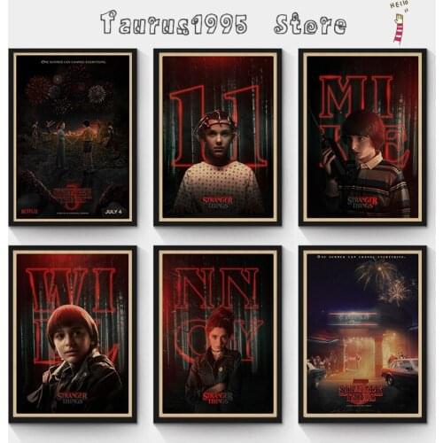 New Stranger Things 3 Retro Style Kraft Paper Poster Family Wall Art Decorative Painting Poster