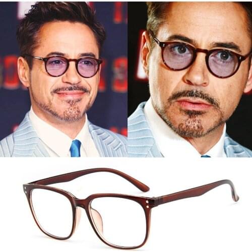 Tony Stark Robert Downey Jr Glasses Iron Man Tinted Glasses Men Sun Glasses Male Retro Red Sunglasses Women okulary zonnebril