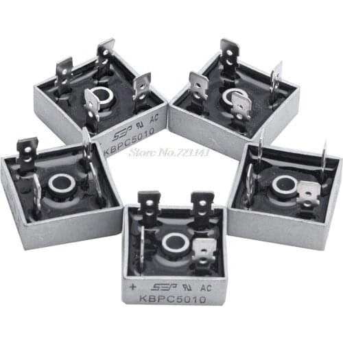 5Pcs 50A KBPC5010 1000V Metal Case Single Phases Diode Bridge Rectifier Dropship