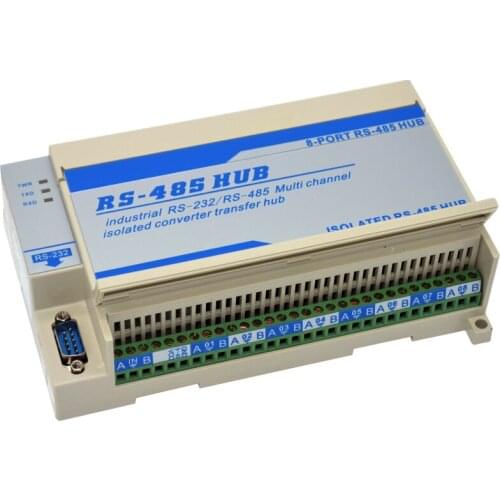Lightning Protection Isolation Type Bidirectional 8-way 8-port RS485 Hub Repeater Sharer Distributor Divider