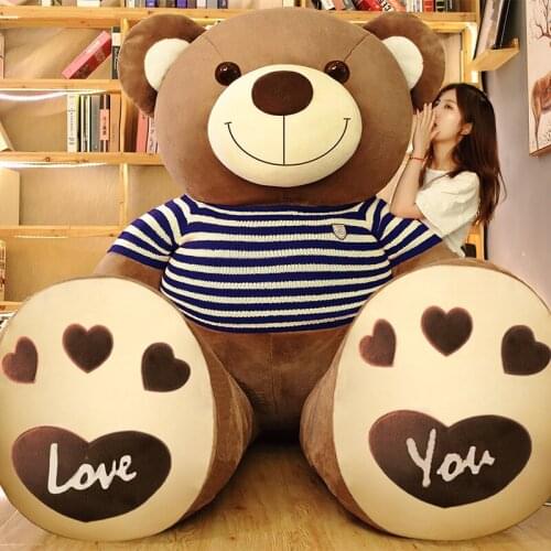 Teddy Bear Plush Toys In Sweater Soft Stuffed Animals Plush 100cm A Birthday Present for A Good Friend